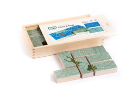 Bajo puzzle en bois Grenouilles & Avions - double face - 10 pièces