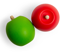BigJigs jouet en bois pomme rouge verte fruit-3