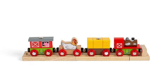 BigJigs train en bois Farmyard - set de train jouet ferme-2