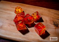 Chessex dés Gemini Translucide rouge-jaune-or set 7 pièces-3