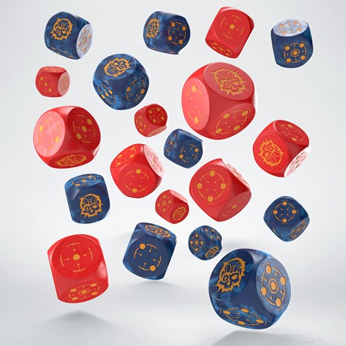 Q-Workshop dés Crosshairs Compact D6 - Cobalt & Rouge - 20 pièces-2