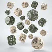 Q-Workshop dés Fortress Compact D6 set - beige & olive - 20 pièces-2