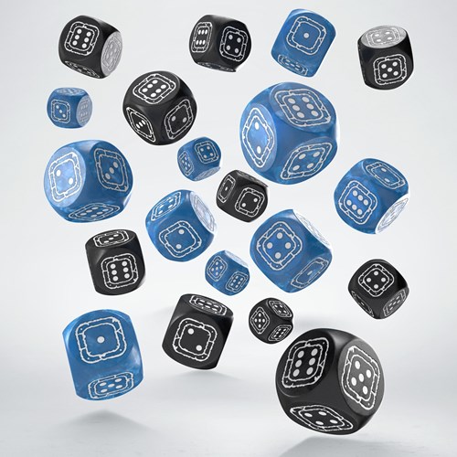 Q-Workshop dés Fortress Compact D6 noir bleu lot de 20-2