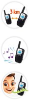 Buki talkie walkie jouet - portée 3 km - écran led-3