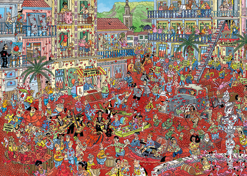 Casse-tête Jumbo Jan van Haasteren La Tomatina - 1000 pièces-2