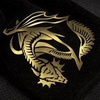 Q-Workshop Dragon - Sac à dés en velours noir et doré-2