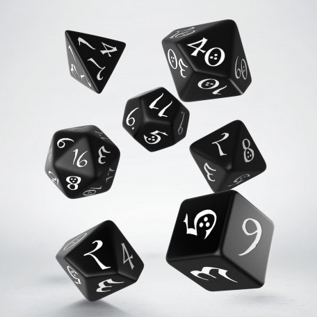 Q-Workshop Jeu de dés RPG classique noir et blanc (7)-2