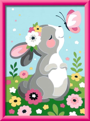 Ravensburger peinture par numéros Série classique D lapin avec papillon - kit de peinture-2