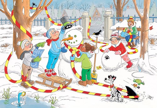 Jumbo puzzle Jan van Haasteren Junior bonhomme de neige 150 pièces enfant-2