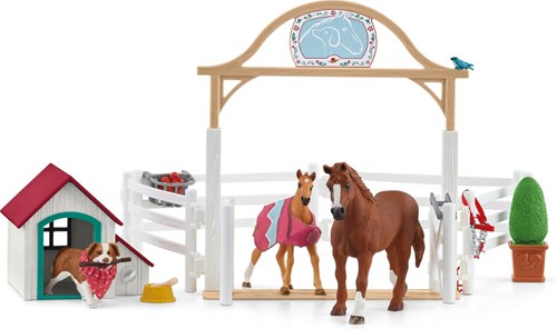 Schleich Horse Club - Set de figurines chevaux invités de Hannah et chien Ruby 42458-2