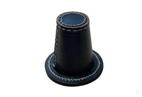 Engelhart Games gobelet à dés cuir noir avec dés 16mm - plaisir de jeu-3