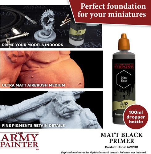 The Army Painter apprêt aérographe noir mat 100 ml - peinture modélisme-2