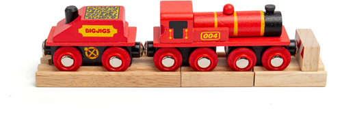 BigJigs locomotive en bois avec wagon - rouge - train jouet-3