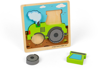 BigJigs puzzle en bois tracteur - jouet pour tout-petits - 5 pièces-2