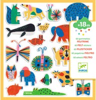Djeco LES PETITS CADEAUX DES PETITS - STICKERS 60 gommettes en feutrine - Des animaux partout ! - FSC MIX (PACKAGING)