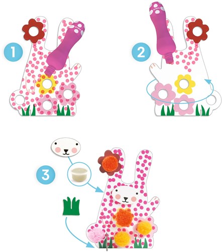 Djeco LES PETITS - COLORIAGE Des Points et des pompons - Dans l'herbe - FSC MIX