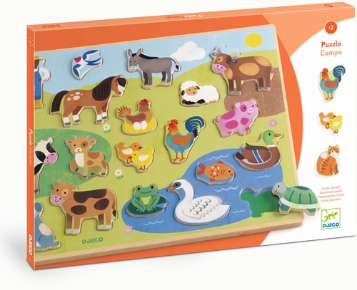 Djeco PUZZLES BOIS - PUZZLOS Puzzlo Campo - FSC 100%