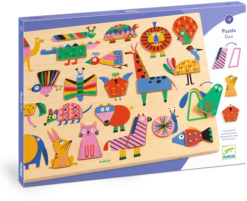 Djeco PUZZLES BOIS - PUZZLOS Puzzlo Geo - FSC 100%