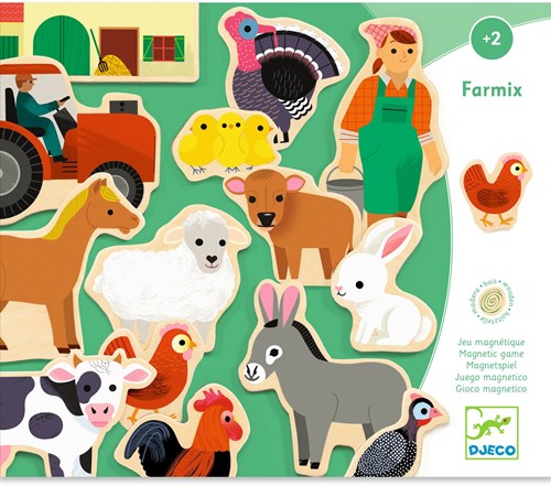 Djeco JEUX  EDUCATIFS BOIS - MAGNETIQUES BOIS Farmix - FSC 100%
