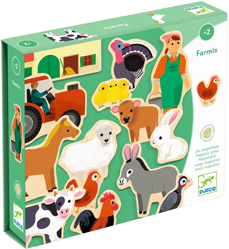 Djeco JEUX  EDUCATIFS BOIS - MAGNETIQUES BOIS Farmix - FSC 100%
