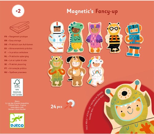 Djeco JEUX  EDUCATIFS BOIS - MAGNETIQUES BOIS Fancy-up - FSC 100%