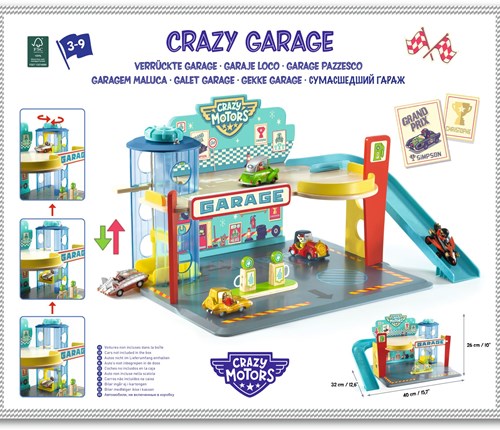 Djeco MONDE IMAGINAIRE - CRAZY MOTORS Garage - FSC 100%