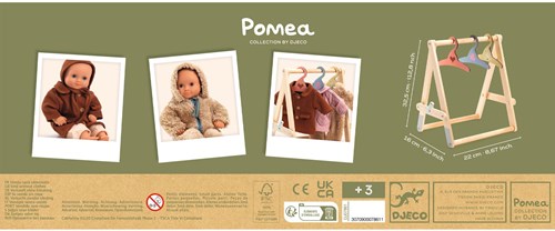 Djeco POMEA COLLECTION - ACCESSOIRES POMEA Portant vêtements & 3 cintres - FSC 100%