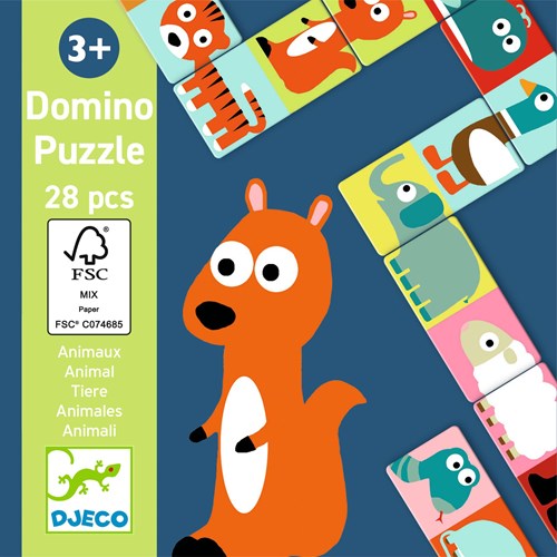 Djeco JEUX  EDUCATIFS - MÉMOS, LOTOS, DOMINOS Domino animo-puzzle - FSC MIX