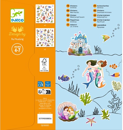 Djeco LES PETITS CADEAUX DES GRANDS - STICKERS Sirènes - FSC MIX (PACKAGING)
