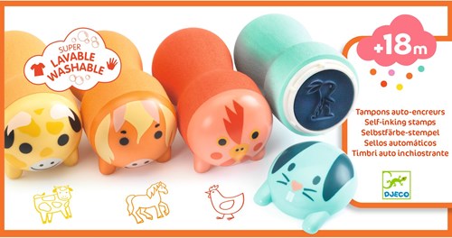 Djeco LES COULEURS DES PETITS - TAMPONS Tampons - Animaux de la ferme