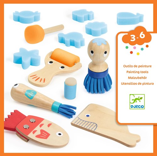 Djeco LES COULEURS DES PETITS - COFFRET Curieux outils pour peindre
