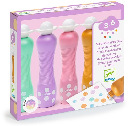 Djeco LES COULEURS DES PETITS - FEUTRES Marqueurs gros pois - Pearly