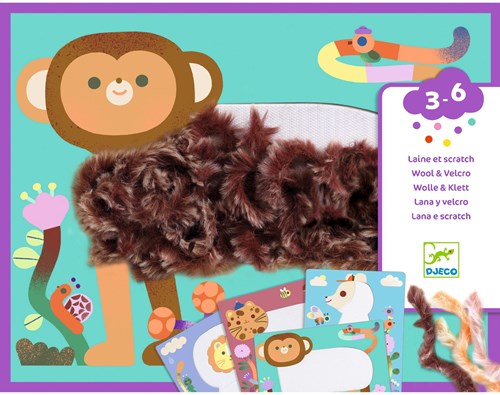 Djeco LES PETITS - COLLAGES Laine & scratch - Tout poilus ! - FSC MIX