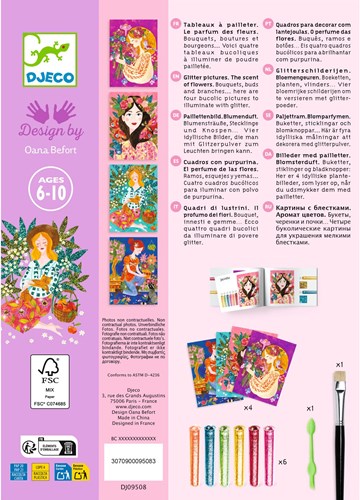 Djeco LES PLUS GRANDS - TABLEAUX A PAILLETTER Le parfum des fleurs - FSC MIX