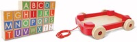 Chariot à tirer Hape avec blocs empilables-3