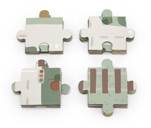 Trixie puzzle de route en bois - puzzle jouet avec accessoires pour enfants-2