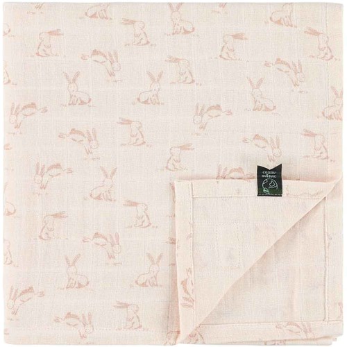 Trixie lange en mousseline textile bébé 110x110cm Rosy Rabbit coton rose-2