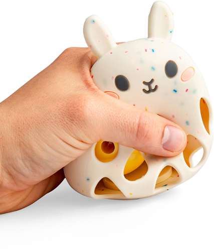 Tiger Tribe hochet en silicone - jouet bébé lapin multicolore-3