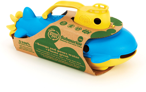Green Toys sous-marin jouet avec poignée jaune - jouet de bain écologique-3