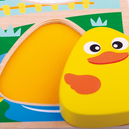 Tidlo puzzle sensoriel en bois ferme - jouet éducatif tactile-2