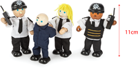 Tidlo set de figurines police avec prisonnier - poupées en bois-2