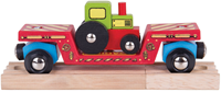 BigJigs wagon porte-engins en bois avec tracteur - jouet train en bois-2