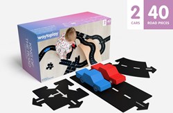Waytoplay circuit flexible King of the Road - 40 pièces + 2 voitures - jeu intérieur et extérieur