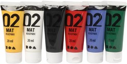 Creativ Company set de peinture acrylique mat 6 couleurs 6x20ml peinture
