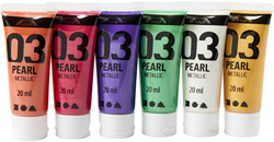 A-Color peinture acrylique set métallique 6x20 ml pour loisirs créatifs