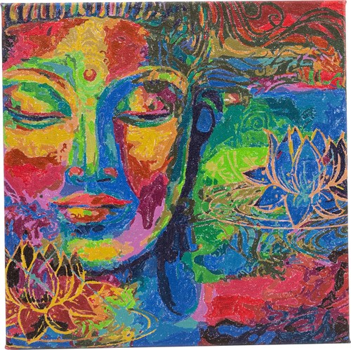 Craft Buddy kit peinture par numéros Bouddha 30x30cm toile acrylique