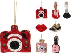 Home & Styling décoration de Noël perles décoration sapin Glitter and Glamour rouge