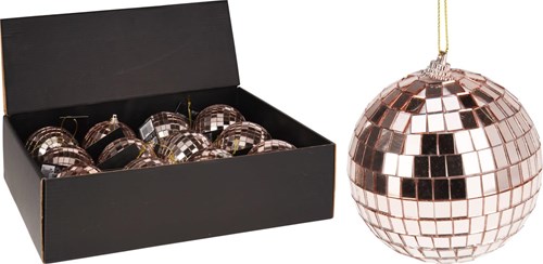 Home & Styling boule de Noël boule miroir 8cm or rose décoration