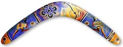 Boomerang Fan boomerang en bois aborigène droitier 30m extérieur multicolore