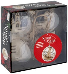 Craft Sensations Acryl Deco Kerstballen Set 7 cm 4 stuks